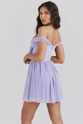 Soleil Orchid Off Shoulder Mini Dress | Dress In Beauty